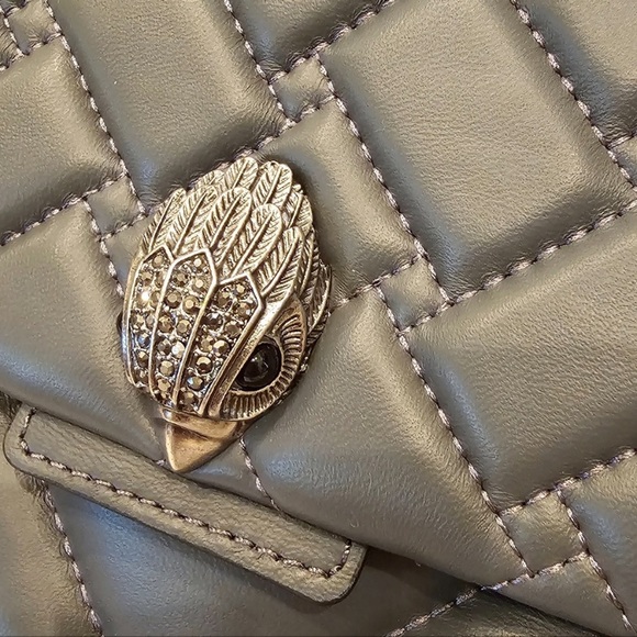 Kurt Geiger London Kensington Gray Quilted Leather XXL handbag 15x10x6” - Picture 4 of 6